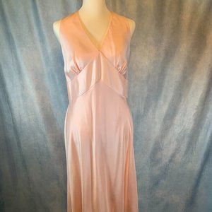 PINK ANN TAYLOR MAXI DRESS 100% PURE SILK SIZE 10